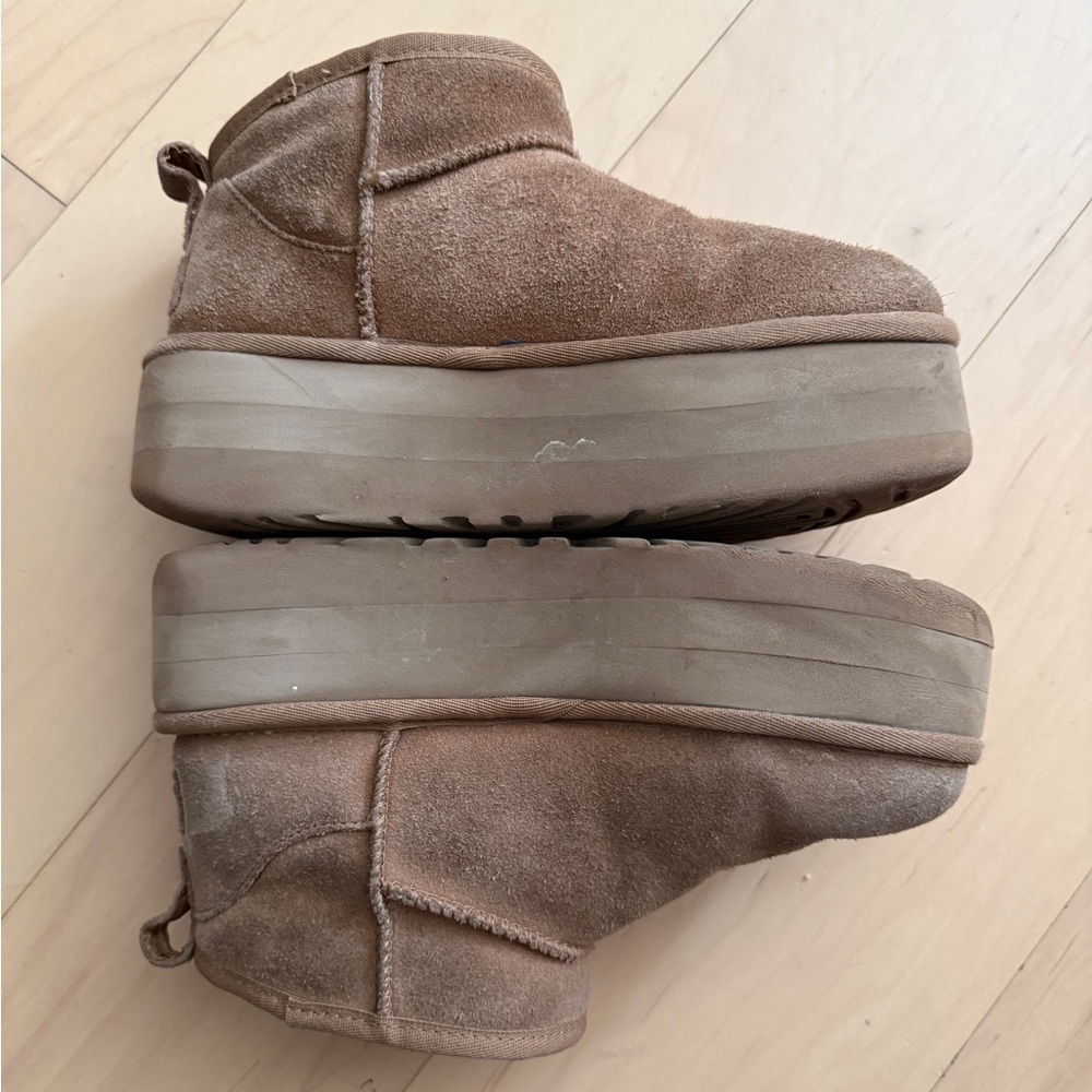 platform mini ugg boot in chestnut